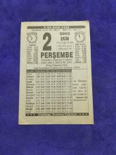 2 Ekim 2003 Takvim Yaprağı - Nostaljik Koleksiyonluk Takvim Yaprağı thumbnail 1