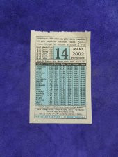 14 Mart 2002 Takvim Yaprağı - Nostalji Koleksiyonluk Takvim Yaprağı A thumbnail 1