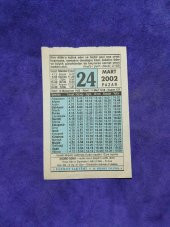 24 Mart 2002 Takvim Yaprağı - Nostalji Koleksiyonluk Takvim Yaprağı A - 1