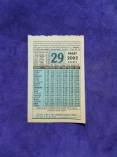 29 Mart 2002 Takvim Yaprağı - Nostalji Koleksiyonluk Takvim Yaprağı A thumbnail 1