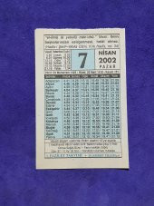 7 Nisan 2002 Takvim Yaprağı - Nostalji Koleksiyonluk Takvim Yaprağı A thumbnail 1