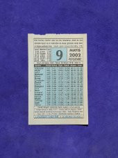 9 Mayıs 2002 Takvim Yaprağı - Nostalji Koleksiyonluk Takvim Yaprağı A thumbnail 1