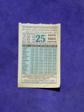 25 Mayıs 2002 Takvim Yaprağı - Nostalji Koleksiyonluk Takvim Yaprağı A thumbnail 1