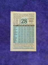 28 Haziran 2002 Takvim Yaprağı - Nostalji Koleksiyonluk Takvim Yaprağı thumbnail 1