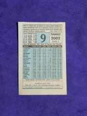 9 Temmuz 2002 Takvim Yaprağı - Nostalji Koleksiyonluk Takvim Yaprağı thumbnail 1