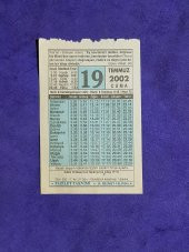 19 Temmuz 2002 Takvim Yaprağı - Nostalji Koleksiyonluk Takvim Yaprağı - 1