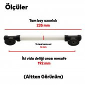 Lüks Porselen Mobilya Çekmece Dolap Kapak Kulpu Kulbu 192 mm Beyaz Mat Siyah thumbnail 2
