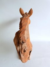 Dekoratif El Oyması Ahşap At Kafası 52x43x20cm (Teak Ağacı-1) - 4