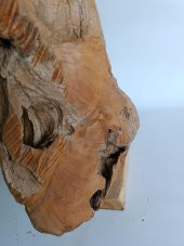 Dekoratif El Oyması Ahşap At Kafası 52x43x20cm (Teak Ağacı-1) - 6