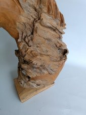 Dekoratif El Oyması Ahşap At Kafası 52x43x20cm (Teak Ağacı-1) - 7