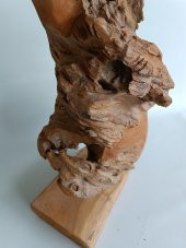 Dekoratif El Oyması Ahşap At Kafası 52x43x20cm (Teak Ağacı-1) - 8