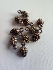 Üzüm Salkımı Metal Çinko Alaşım Kolye Ucu 12x5mm 10 Adet - 6