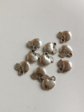 Elma Metal Çinko Alaşım Kolye Ucu 11x2mm 10 Adet Gri - 1