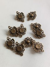 Yonca Metal Çinko Alaşım Kolye Ucu 21x3mm 10 Adet - 5