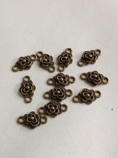 Gül Metal Çinko Alaşım Kolye Ucu 18x3mm 10 Adet - 1