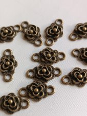Gül Metal Çinko Alaşım Kolye Ucu 18x3mm 10 Adet - 4