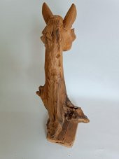 Dekoratif El Oyması Ahşap At Kafası 52x43x24cm (Teak Ağac-3) - 3