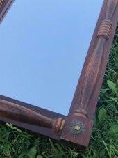Vintage Ahşap Çerçeveli İşlemeli Ayna 48,5x27 cm - Dekoratif Ayna - 3