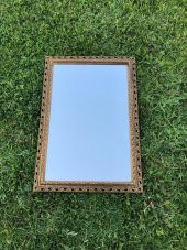 Vintage Plastik Çerçeveli Oyma Desenli Ayna 48x68cm - Dekoratif Ayna - 7