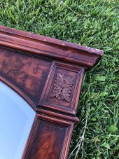 Vintage Ahşap Çerçeveli Oyma Desenli Sedefli Kubbeli  Ayna 70x88cm - Dekoratif Ayna - 10