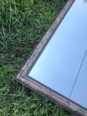 Vintage Plastik Çerçeveli Desenli Ayna 58,5x67,5cm Hasarlı - Dekoratif Ayna - 3