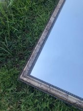 Vintage Plastik Çerçeveli Desenli Ayna 58,5x67,5cm Hasarlı - Dekoratif Ayna - 4