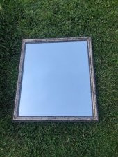 Vintage Plastik Çerçeveli Desenli Ayna 58,5x67,5cm Hasarlı - Dekoratif Ayna - 1