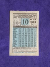 10 Aralık 2002 Takvim Yaprağı - Nostalji Koleksiyonluk Takvim Yaprağı thumbnail 1