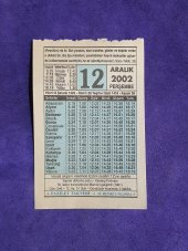 12 Aralık 2002 Takvim Yaprağı - Nostalji Koleksiyonluk Takvim Yaprağı thumbnail 1