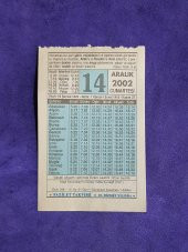 14 Aralık 2002 Takvim Yaprağı - Nostalji Koleksiyonluk Takvim Yaprağı - 1