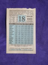 18 Aralık 2002 Takvim Yaprağı - Nostalji Koleksiyonluk Takvim Yaprağı thumbnail 1