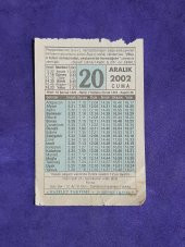 20 Aralık 2002 Takvim Yaprağı - Nostalji Koleksiyonluk Takvim Yaprağı thumbnail 1