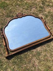 Vintage Oymalı Şifoniyer Aynası 100x85 cm - Dekoratif Standlı Ayna - 5