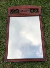 Vintage Kahverengi Oyma Desenli Çerçeveli Ayna 57x96,5 cm - Dekoratif Ayna - 1