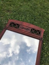 Vintage Kahverengi Oyma Desenli Çerçeveli Ayna 57x96,5 cm - Dekoratif Ayna - 3
