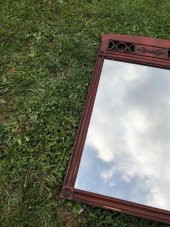Vintage Kahverengi Oyma Desenli Çerçeveli Ayna 57x96,5 cm - Dekoratif Ayna - 5