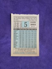 5 Kasım 2002 Takvim Yaprağı - Nostalji Koleksiyonluk Takvim Yaprağı thumbnail 1