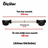 Lüks Porselen Mobilya Çekmece Dolap Kapak Kulpu Kulbu 128 mm Beyaz Mat Siyah thumbnail 2