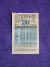 30 Ekim 2002 Takvim Yaprağı - Nostalji Koleksiyonluk Takvim Yaprağı thumbnail 1