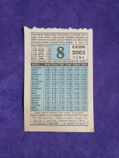 8 Kasım 2002 Takvim Yaprağı - Nostalji Koleksiyonluk Takvim Yaprağı thumbnail 1