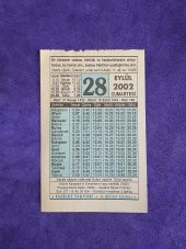 28 Eylül 2002 Takvim Yaprağı - Nostalji Koleksiyonluk Takvim Yaprağı thumbnail 1