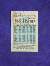 16 Ağustos 2002 Takvim Yaprağı - Nostalji Koleksiyonluk Takvim Yaprağı thumbnail 1