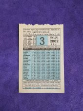 3 Eylül 2002 Takvim Yaprağı - Nostalji Koleksiyonluk Takvim Yaprağı - 1