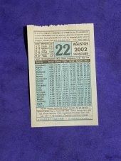 22 Ağustos 2002 Takvim Yaprağı - Nostalji Koleksiyonluk Takvim Yaprağı thumbnail 1