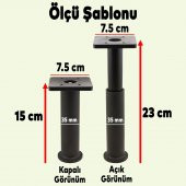 Kare Gizli Mobilya Kanepe Sehpa TV Ünitesi Koltuk Ayarlanabilir Destek Ayağı 15 cm Siyah Baza Ayak - 2