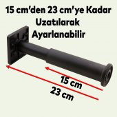 Kare Gizli Mobilya Kanepe Sehpa TV Ünitesi Koltuk Ayarlanabilir Destek Ayağı 15 cm Siyah Baza Ayak - 3