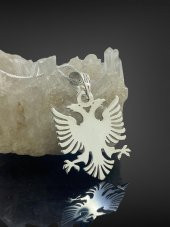 925 Ayar Gümüş Büyük Arnavut Kartalı 60 cm Uzun Zincir Kolye - 2