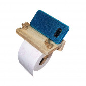 Barış Dizayn Doğal Ahşap Banyo Havluluk Tuvalet Kağıtlığı Havlupan Jüt İpli 2li Set - 5