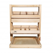 Barış Dizayn Doğal ahşap Poşet Çay Nescafe 3ü1 Arada standlı iki katlı masa askısı Fincanlık Kupa askısı - 5