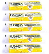 Florex 40 Litre Büzgülü Limon Kokulu Sarı Çöp Torbası Poşeti / 55 x 60 Cm. - 10 Adetlik 5 Rulo thumbnail 1